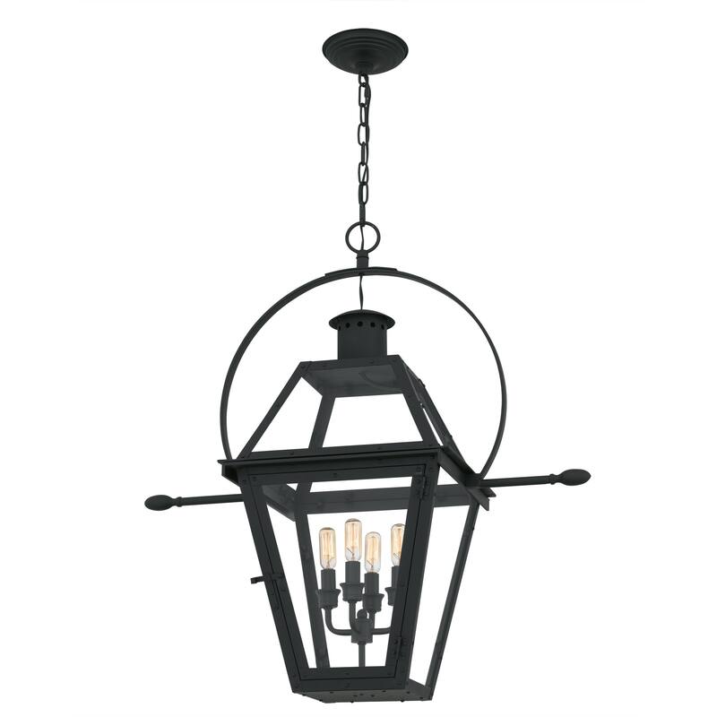 Rue De Royal 4-Light Earth Black Outdoor Hanging Lantern