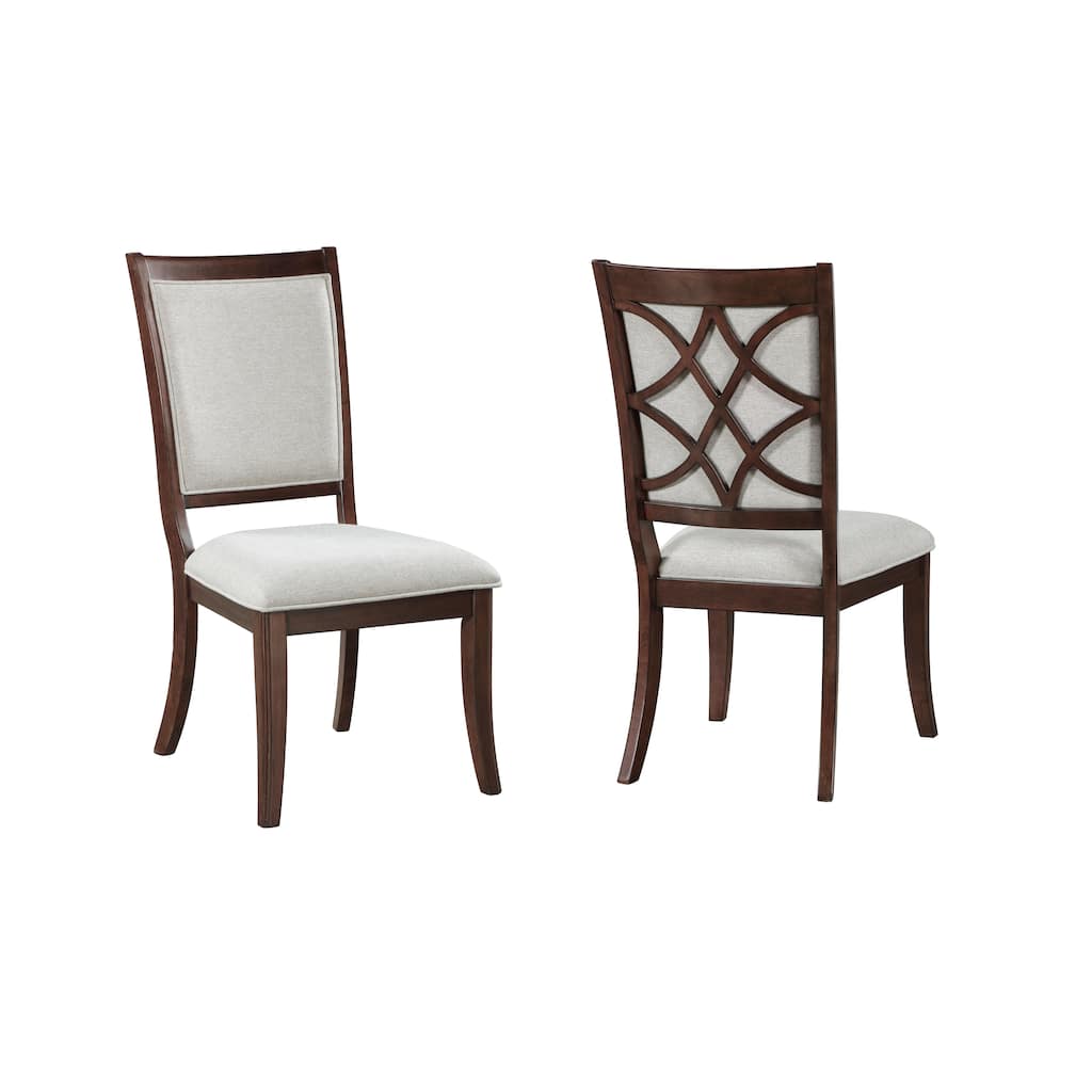 Traditional Dining Side Chairs Set Of 2pc, Wooden Upholstered Seat Formal Chairs