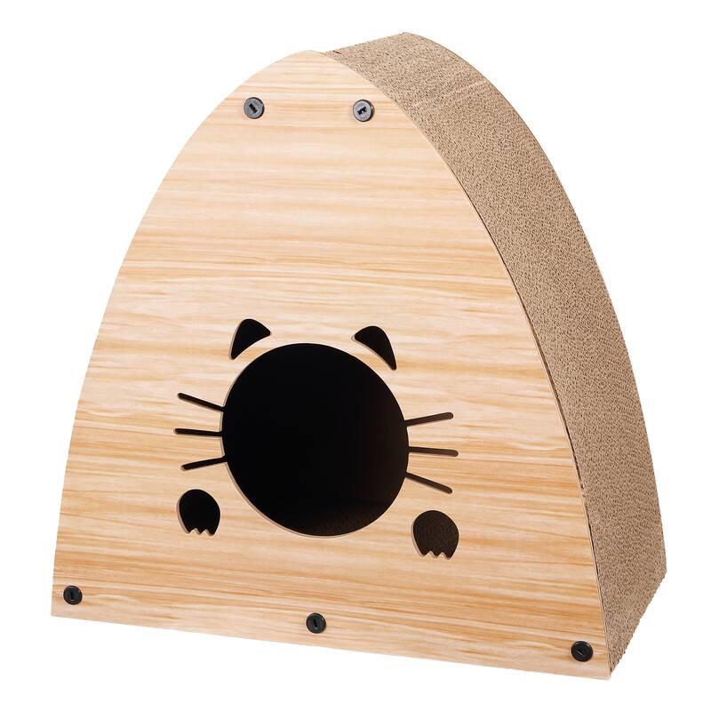 Koko 19" Cardboard Triangle Cat Cave Scratcher with Catnip