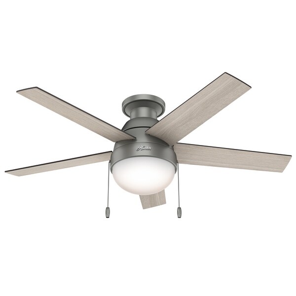 Hunter 46" Anslee Low Profile Ceiling Fan with LED Light Kit and Pull Chain. Opens flyout.