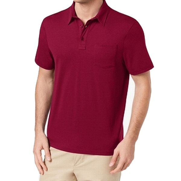 Herrenmode Club Room Mens Stretch Rugby Polo Shirt Shirts