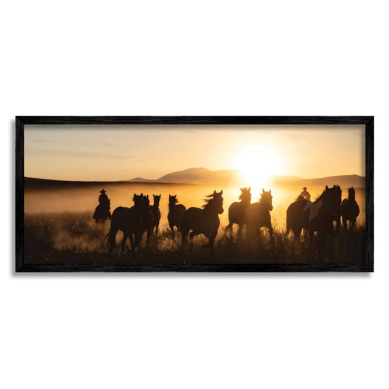 Stupell Sunlit Cowboys & Horses Framed Giclee Art Design by PBurchettePhoto