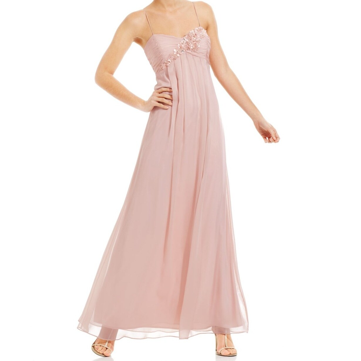 adrianna papell blush pink dress