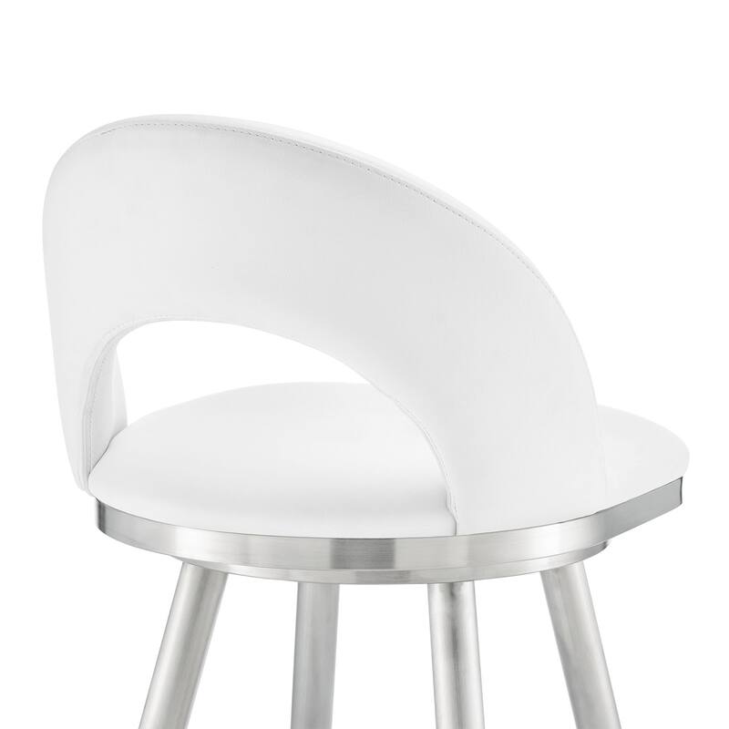 Charlotte Faux Leather and Metal Swivel Counter or Bar Stool