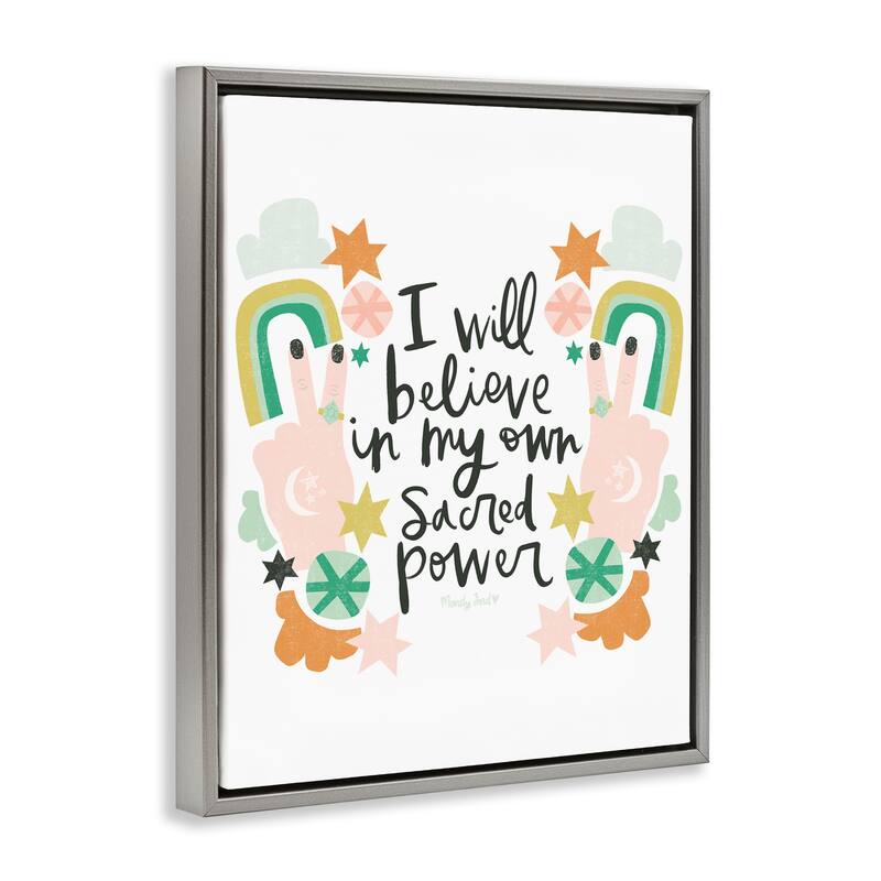 Stupell Empowering Sacred Power Sentiment Framed Floater Canvas Wall Art Design By Mandy Ford Art + Illustration
