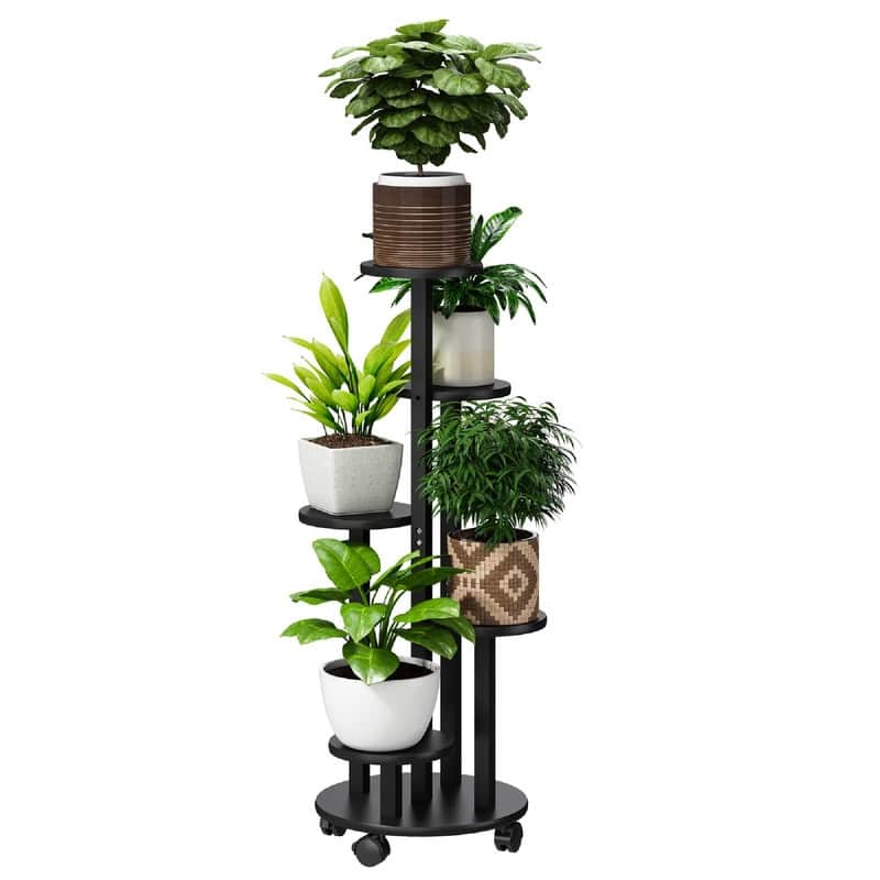 Plant Stand For Outdoor Indoor Tall - 13 x 13 x 35 inches - Black