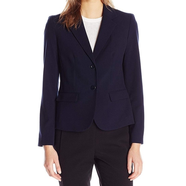 Nine West Womens Blazer Classic Navy Blue Size 4 2 Button Stretch. Opens flyout.