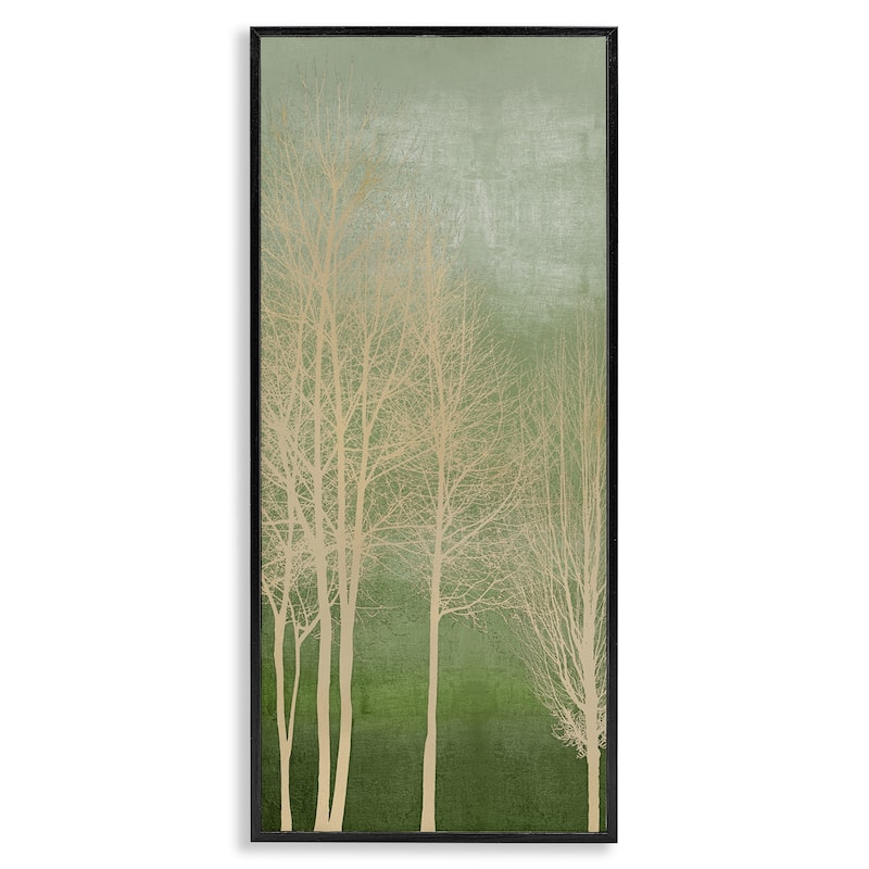 Stupell Subtle Ombre & Tree Framed Giclee Art Design By Kate Bennett - 10 x 24 - Black