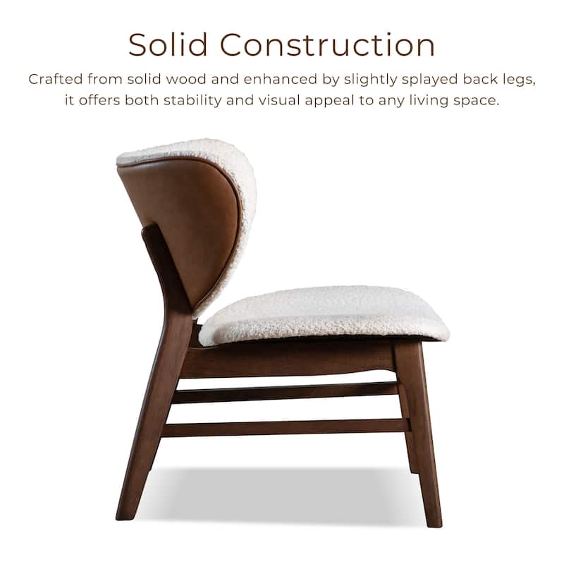 Furniture of America Shaw Mid-century Boucle Wingback Accent Chair