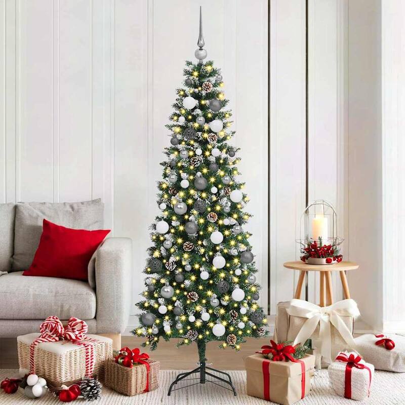 vidaXL Artificial Christmas Tree White 59.1" PVC