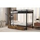 preview thumbnail 5 of 6, Black Twin over Twin Metal Bunk Bed with Storage Drawers