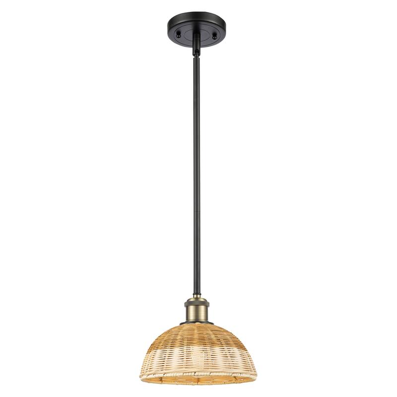 Innovations Lighting Endless Possibilities Ballston - Bristol Natural II - 1 Light 9" Stem Hung Mini Pendant - Black Antique Brass