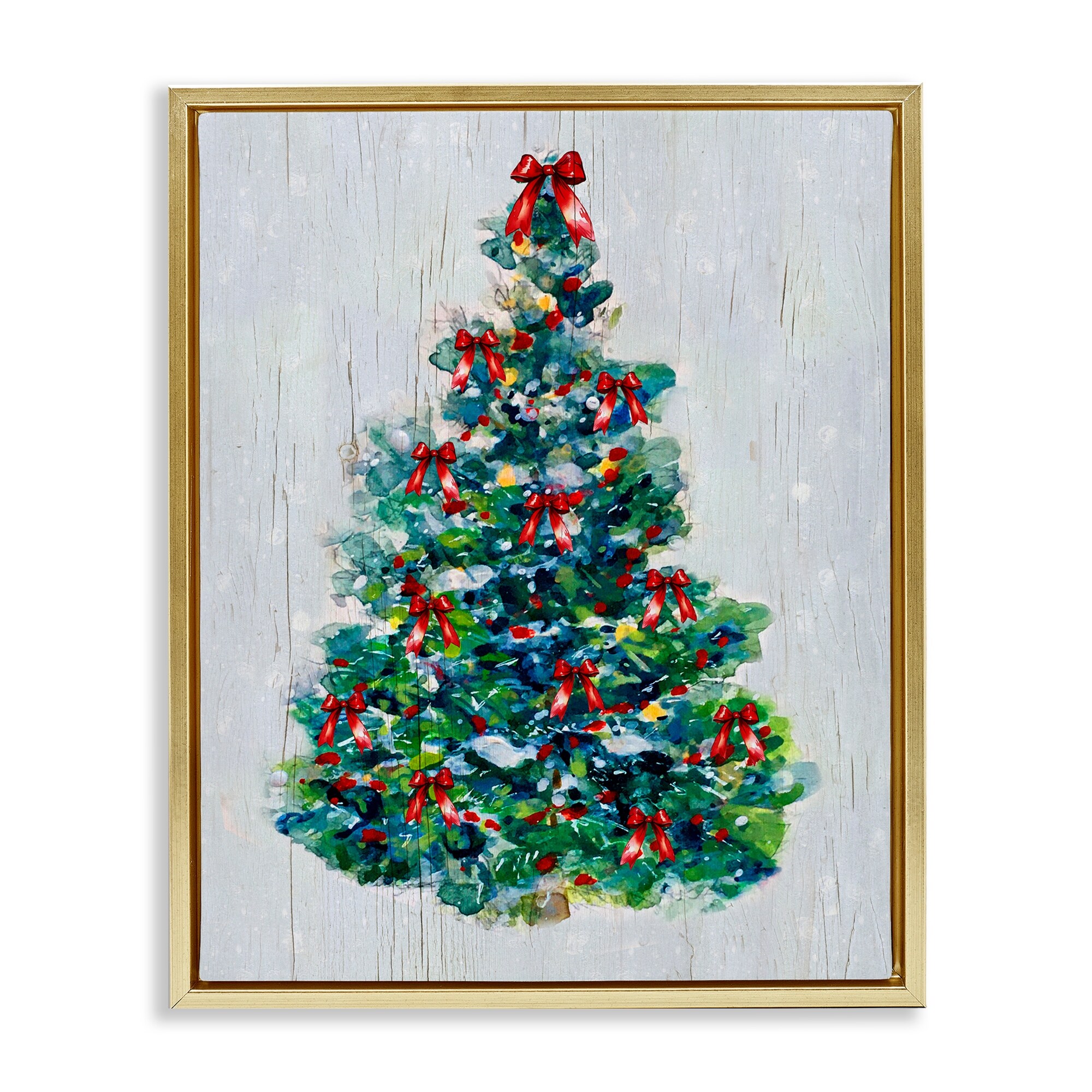Stupell O Christmas Tree Celebration Framed Floater Canvas Wall Art Design By Sally Swatland