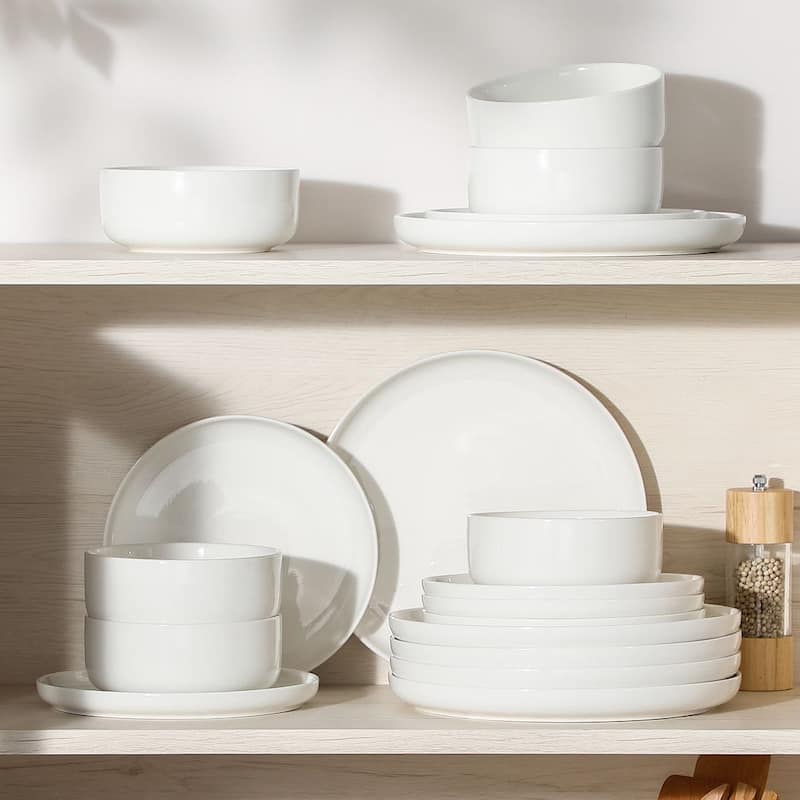 MALACASA LUNA 18-Piece Porcelain Dinnerware Set (Service for 6)