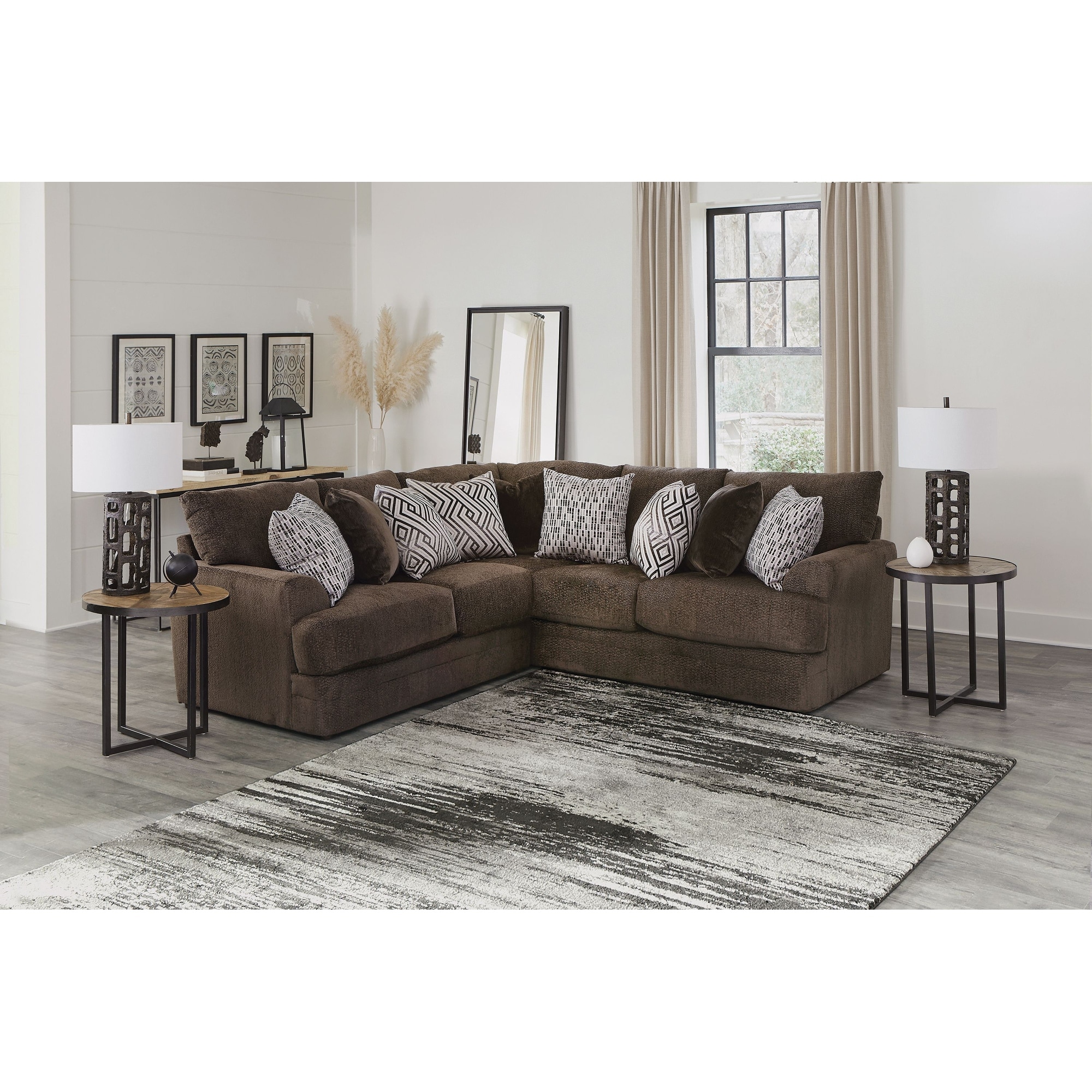 Brown shop fabric sectional