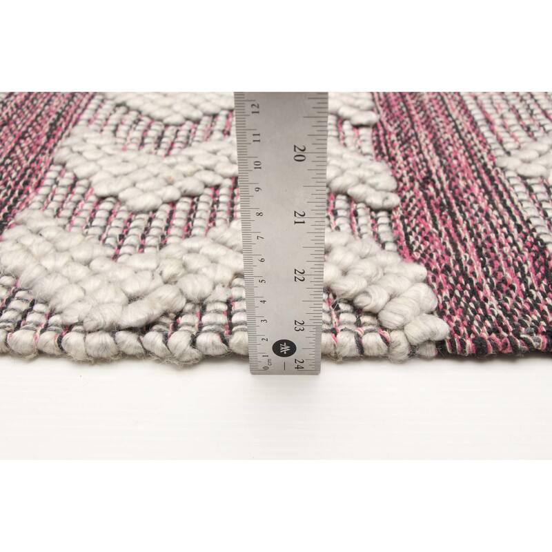 ECARPETGALLERY Braid weave Sienna Pink Wool Rug - 5'1 x 8'1