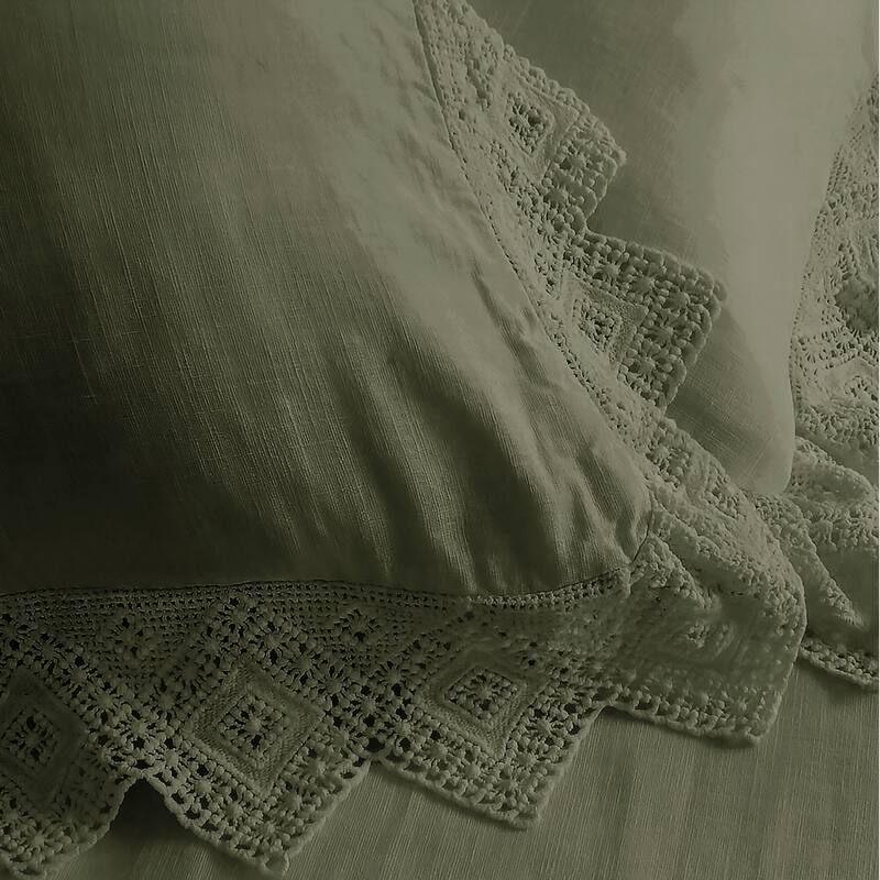 Elsie Lace Sweet Grass 6 Piece Comforter Set