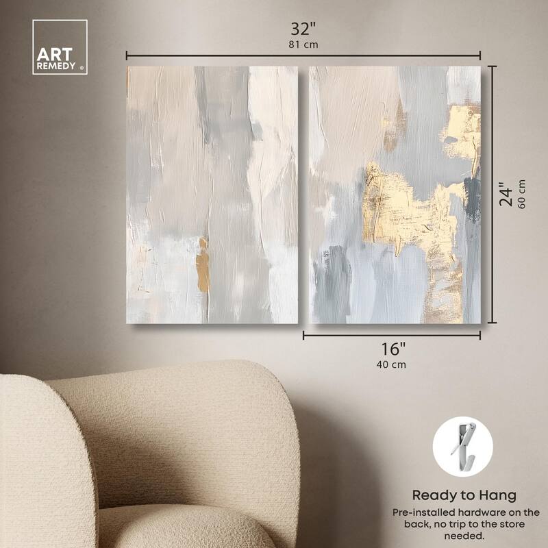 Gilded Driftwood I Canvas Set of 2 by Art Remedy, Gallery Wrapped