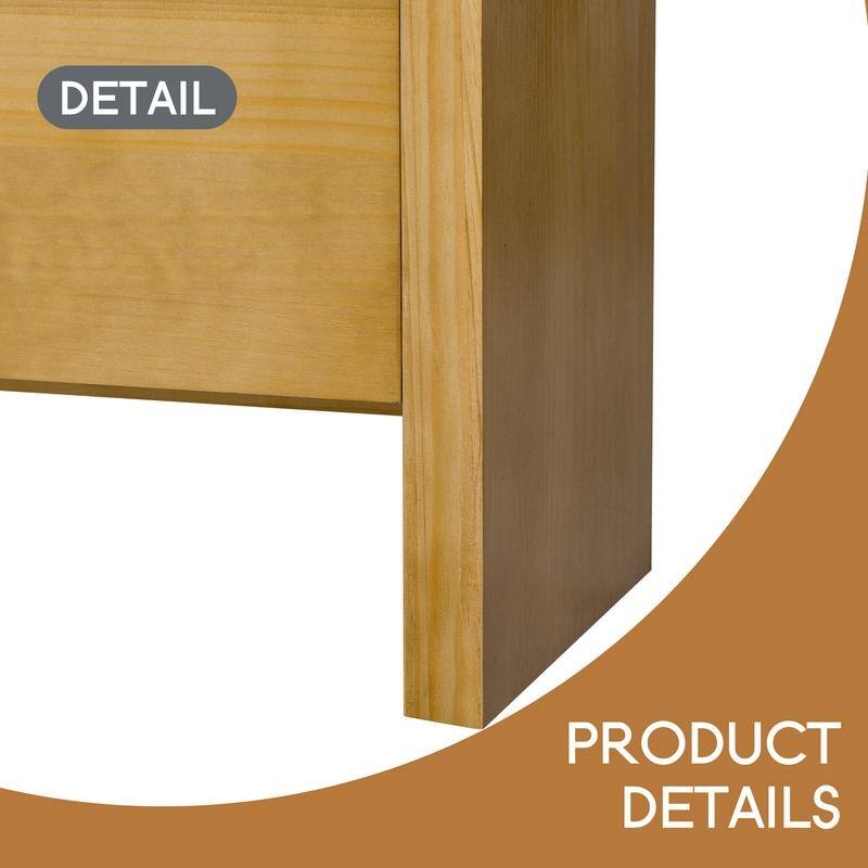 60" 4-Door Sideboard, Modern Minimalist Solid Wood Veneer Sideboard with Open Shelf, Natural Wood Grain