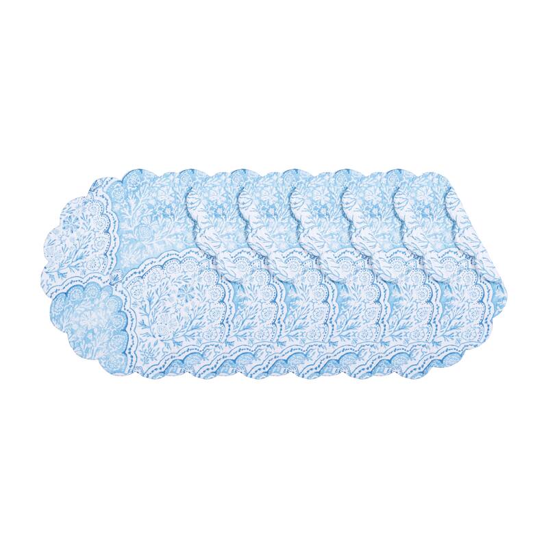 Chinoiserie Coast Round Quilted Placemat Set 6