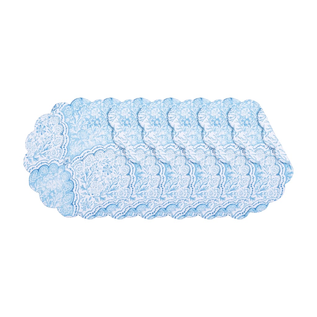 Chinoiserie Coast Round Quilted Placemat Set 6