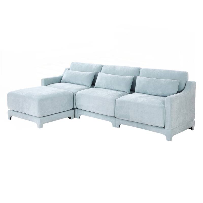 Three-seater Chenille sofa
