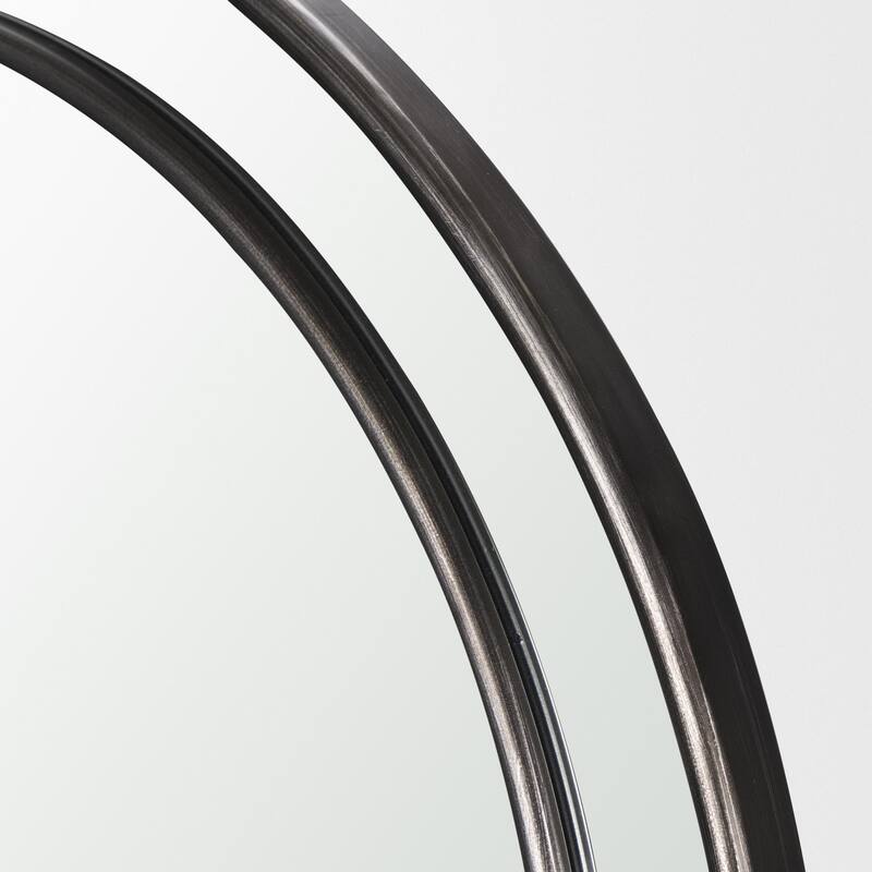 Tiffany is a sophisticated double arched metal framed mirror in a striking brushed black finish. - 34.3L x 1.5W x 48.3H