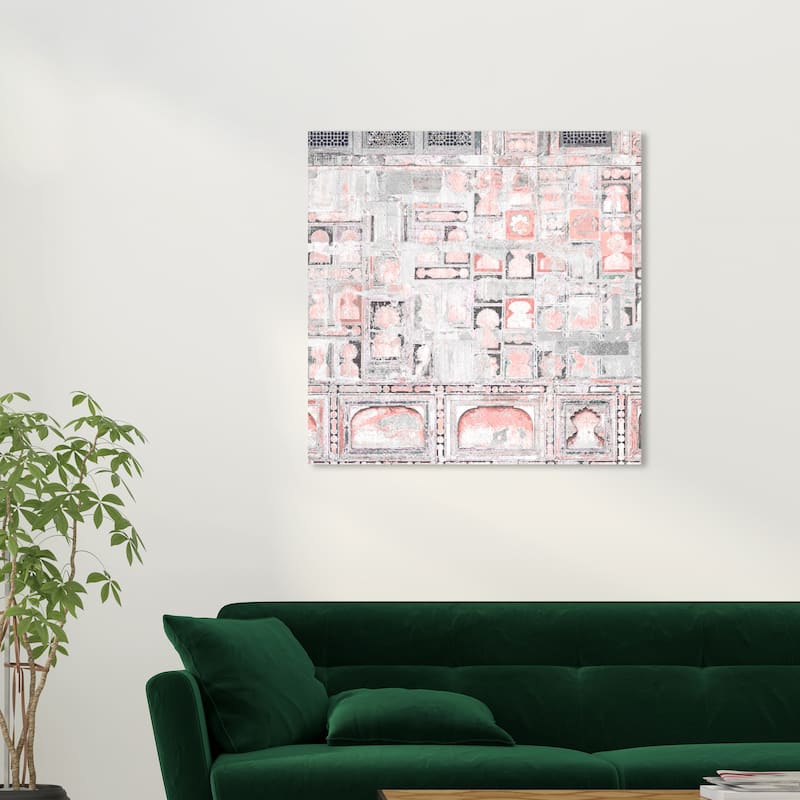 Wynwood Studio Canvas World and Countries Details of Akbar Pink and Light Pink Modern & Contemporary Wall Art Canvas Print - 30 x 30
