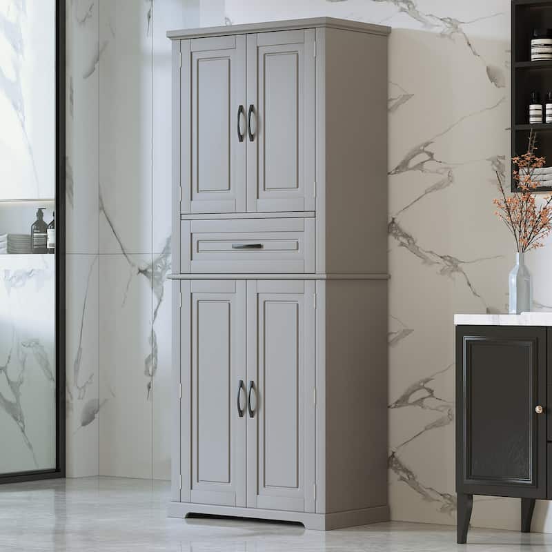 Christopher Knight Home - Whitmore Tall Bathroom Storage Cabinet with Adjustable Shelves and Multi-Functional Design - Grey