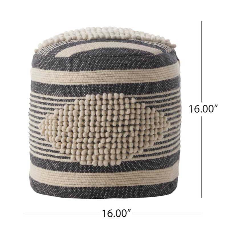 Lucknow Indoor Handcrafted Cylinder Pouf by Christopher Knight Home