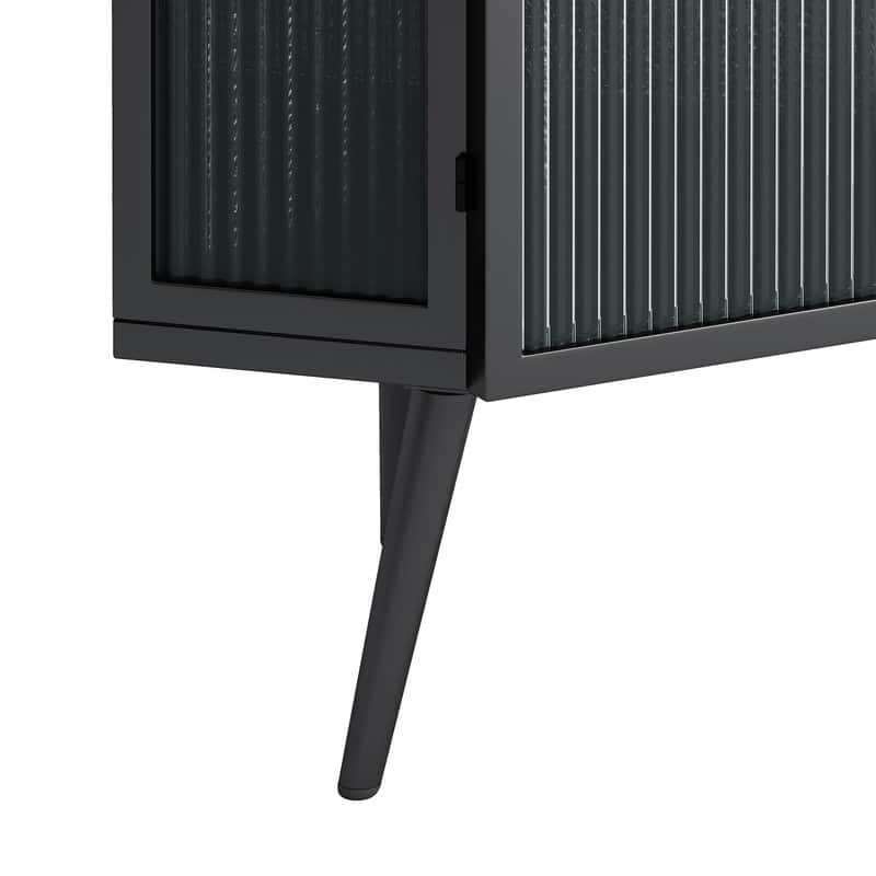 Grondin Modern Style 22.25" Bathroom Corner Storage Cabinet with Tempered Glass Doors and Interior Adjustable Shelf