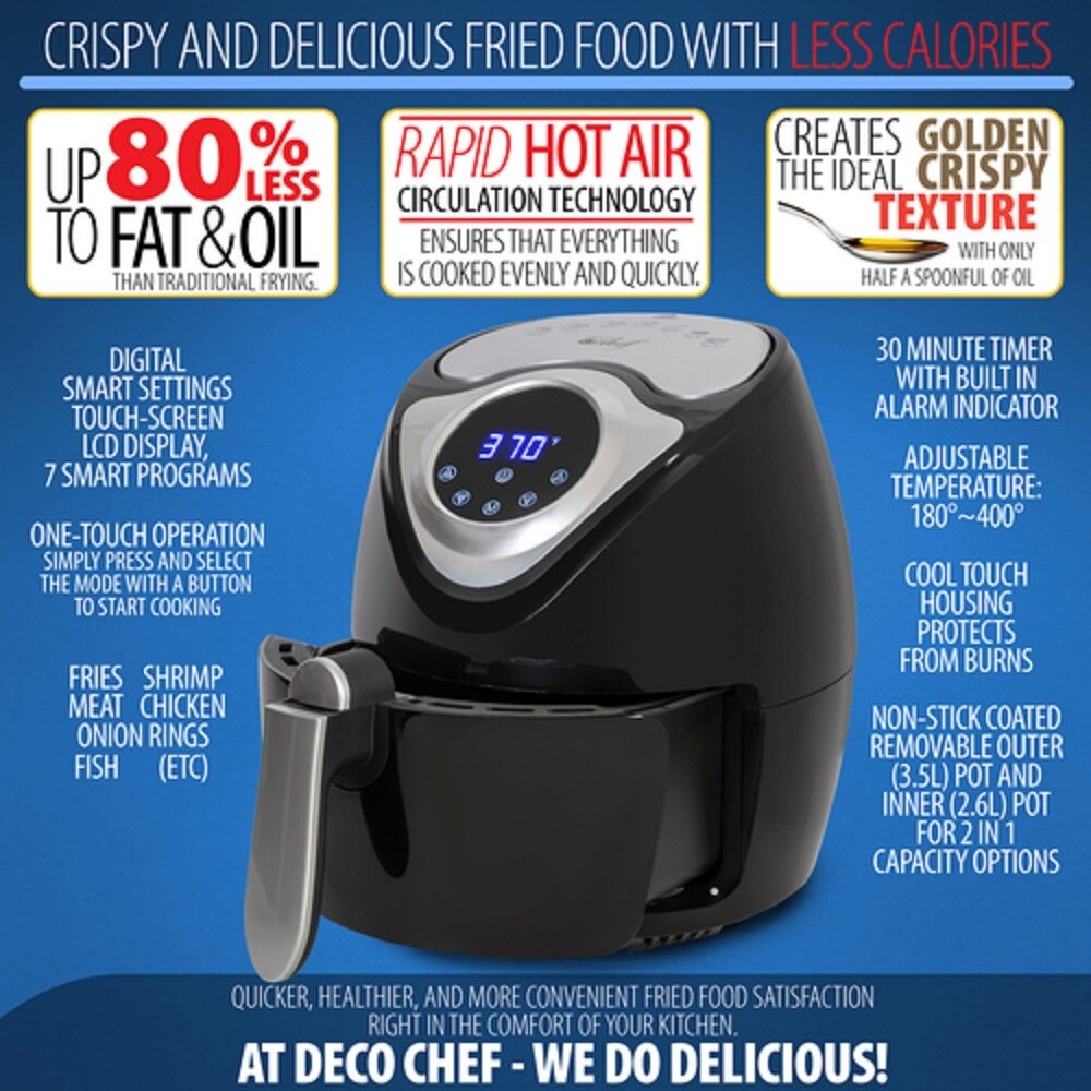 Cook's Companion®, 1700W 7.4 qt, Single Basket, Digital Air Fryer, w/  Crisping Insert on sale at  - 476-626