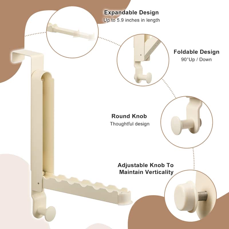 Sorbus Over Door Hanger, Foldable, Heavy-Duty and Space Saving Over Door Organizer Drying Rack, (6 Anti-Slip Hooks)