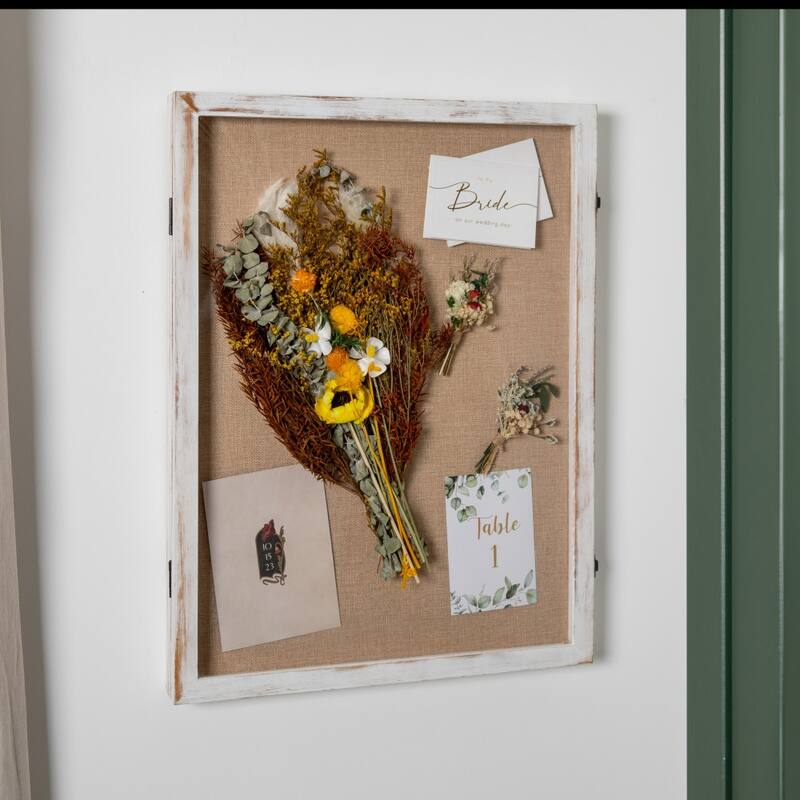 Solid Pine Shadow Display Case with Linen Liner