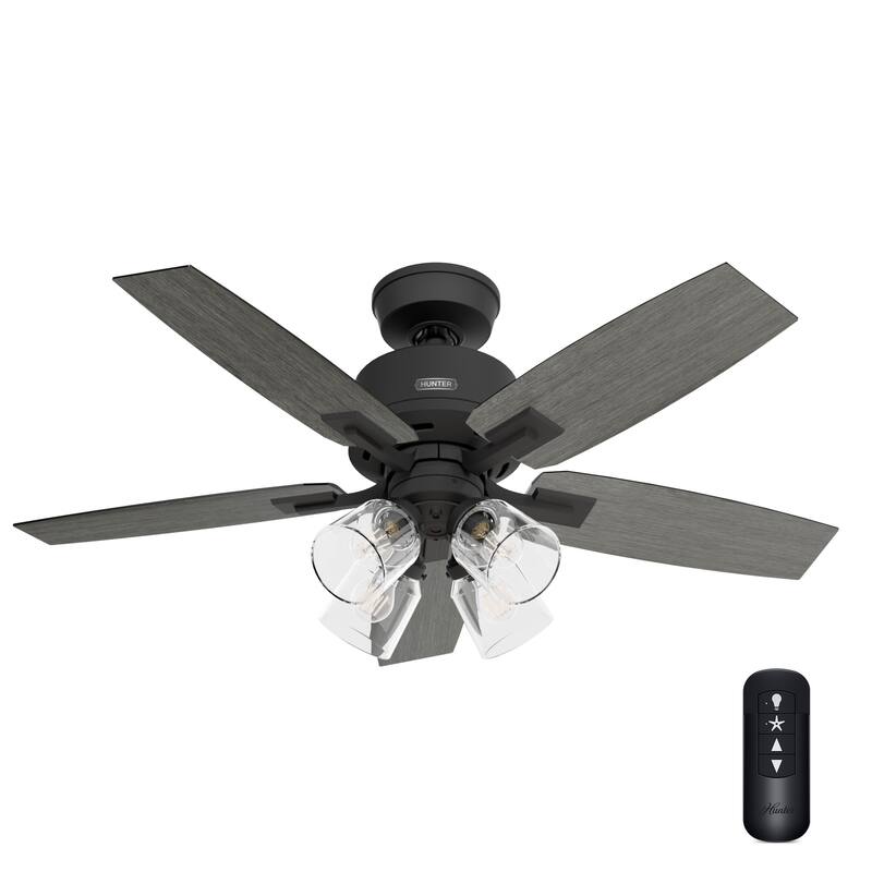 Hunter Gatlinburg Ceiling Fan w/ LED Light Kit, Handheld Remote - Transitional- EASY INSTALLATION