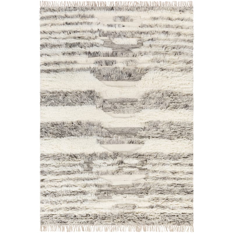 Livabliss Tripoli Abstract Hand-woven Wool Shag Area Rug