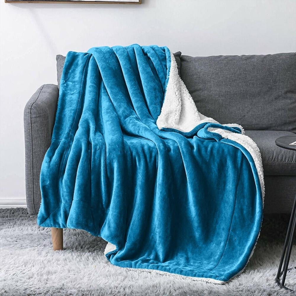 Faux Fur Throw Soft Aqua Throw Blanket Throws Single Blanket