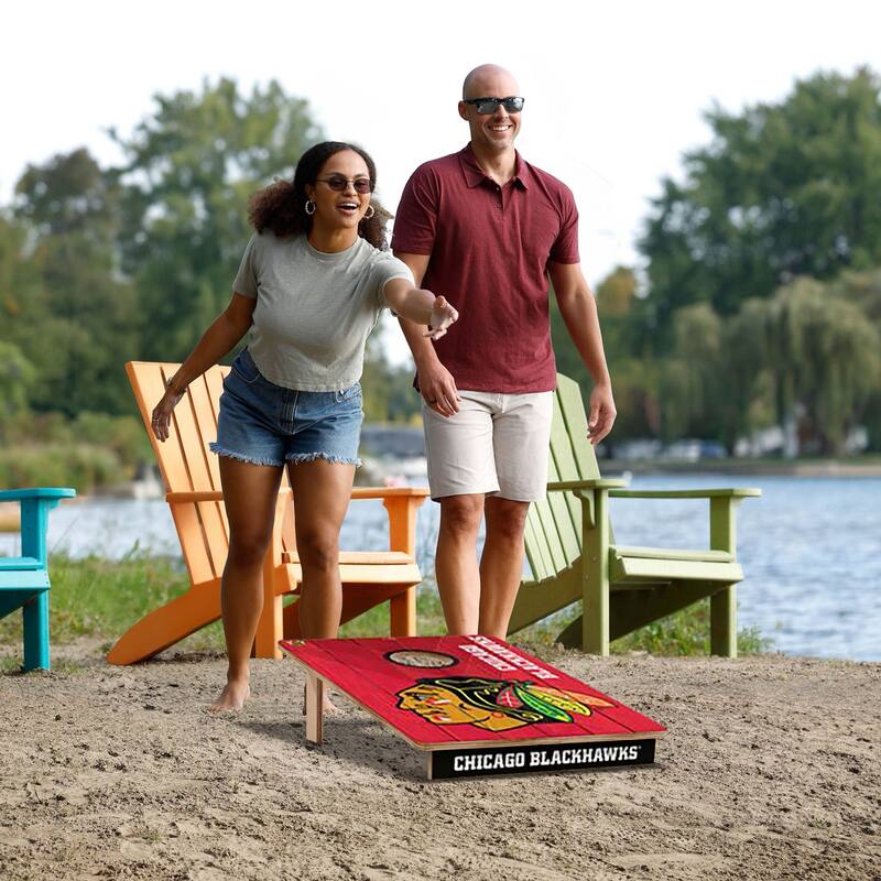 Chicago Blackhawks NHL Tailgate Cornhole Board Set