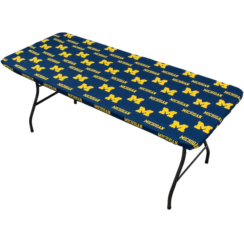 Michigan Wolverines Tailgate Fitted Tablecloth, 72" x 30", 6 ft table - 72" x 30", 6 ft table