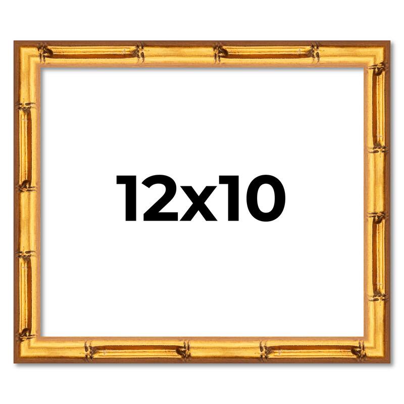 12x10 Frame Gold Bamboo Solid Wood Picture Frame | 1 Inch Moulding