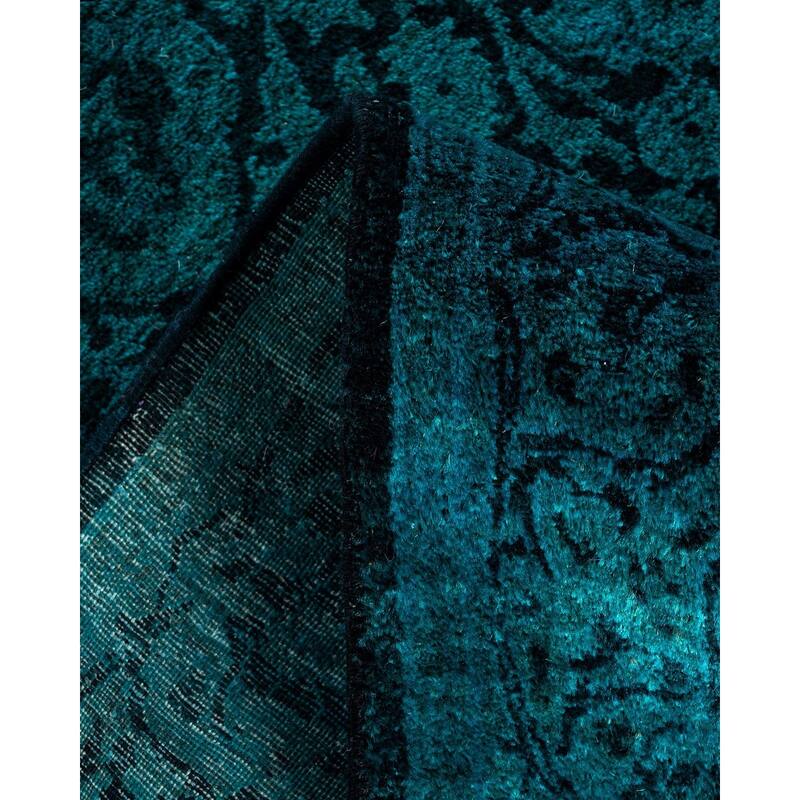 Fine Vibrance One-of-a-Kind Hand-Knotted Runner Rug - Black, 2' 5" x 7' 8" - 2' 5" x 7' 8"