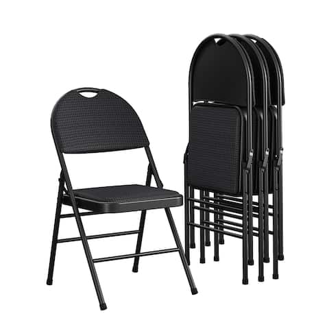 COSCO Commercial XL Comfort Fabric Padded Metal Folding Chair (4-Pack)