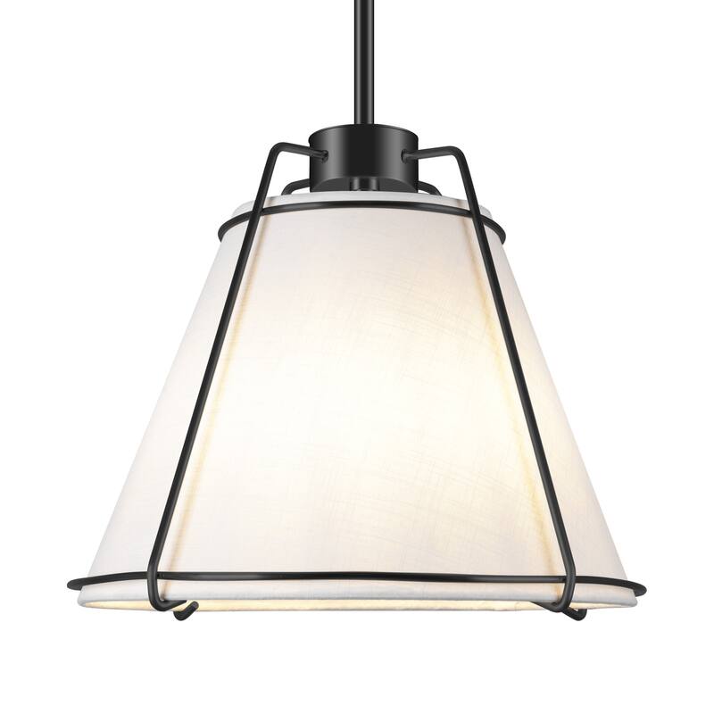 JASIWAY Modern Light Brass Chandelier with E26 Base and Fabric Shade