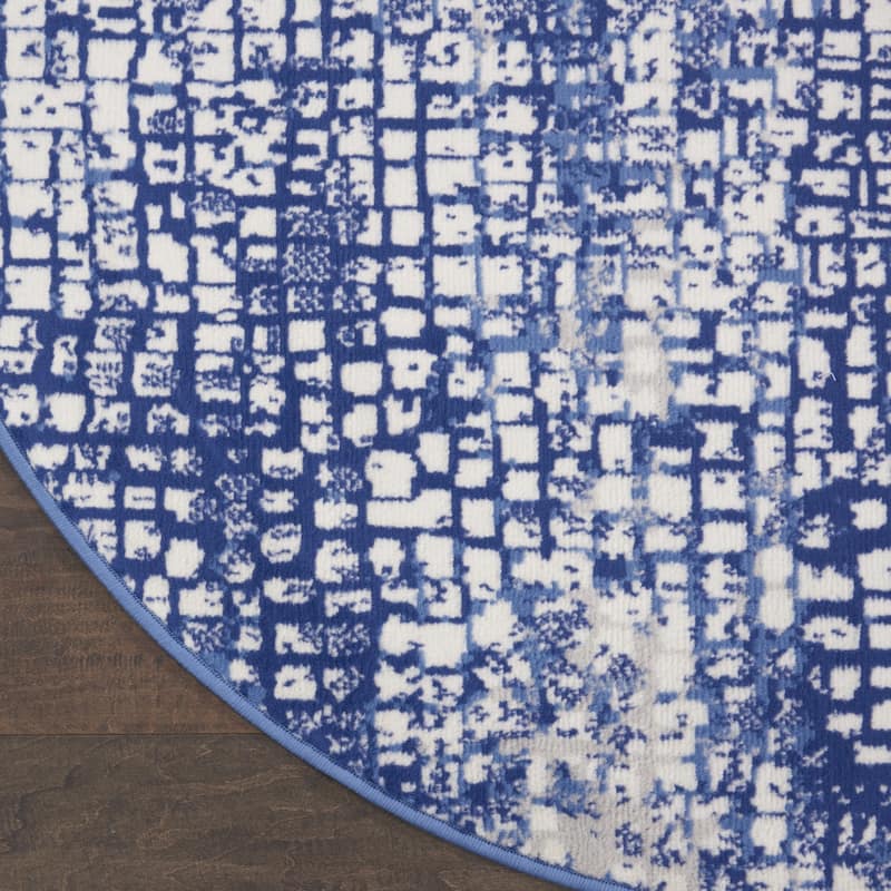 Power Loomed Geometric Abstract Modern Stain Resistant Area Rug - 96' X '96' X '0.39