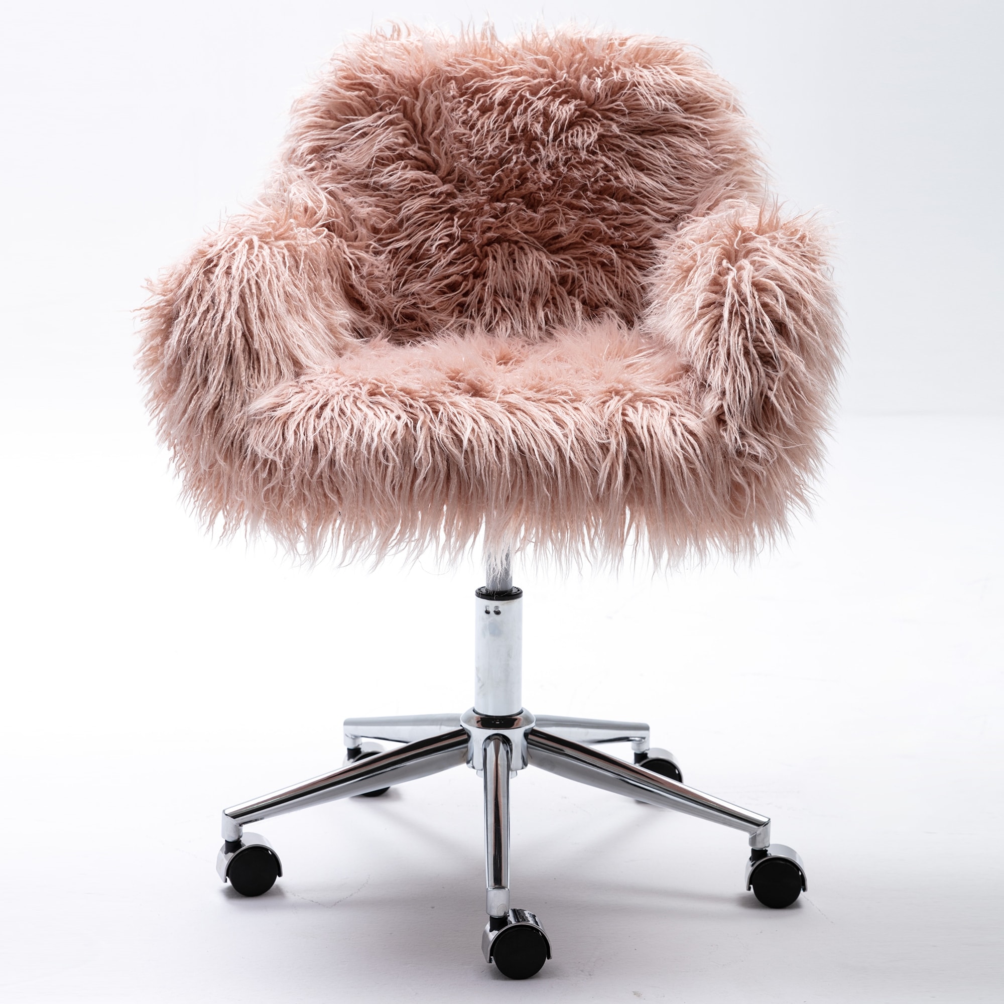 Modern Faux fur home office chair, fluffy chair for girls, makeup vanity  Chair - Overstock - 34723162