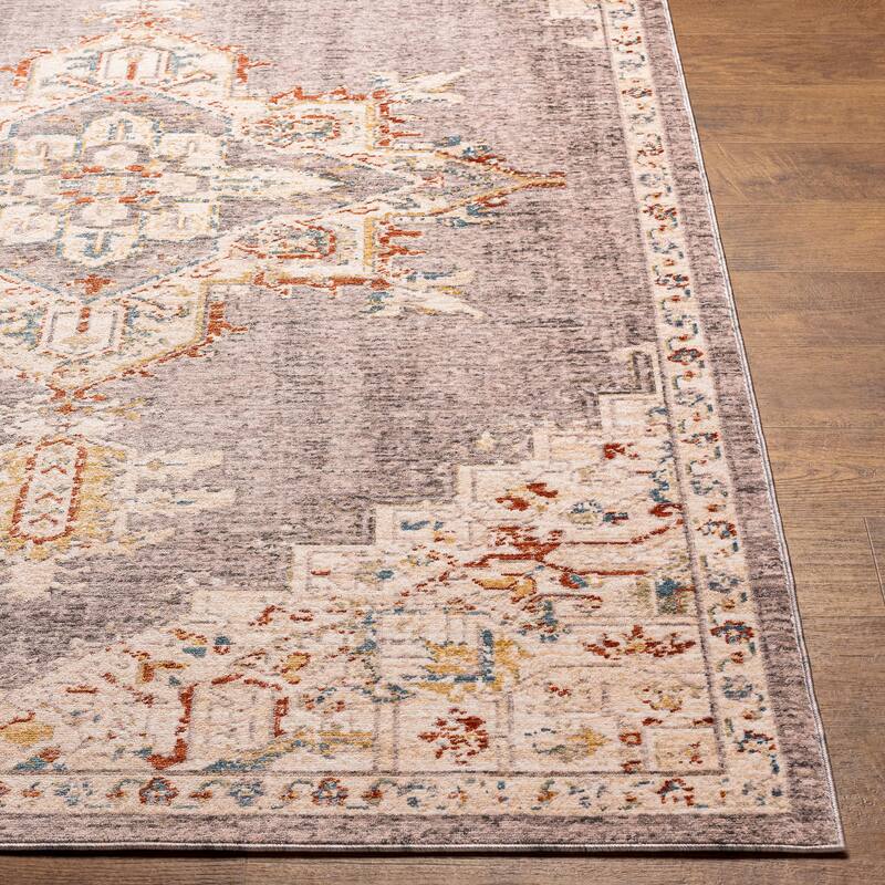 Livabliss Truva Vintage Gray Medallion Area Rug
