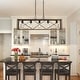 preview thumbnail 36 of 68, Kiro 5-light Farmhouse Linear Chandelier Faux Wood Dining Lighting with UL Certified - 36''