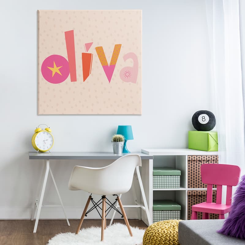 Stupell Diva Patterned Whimsical Text Canvas Wall Art Design By Sazerelli Designs