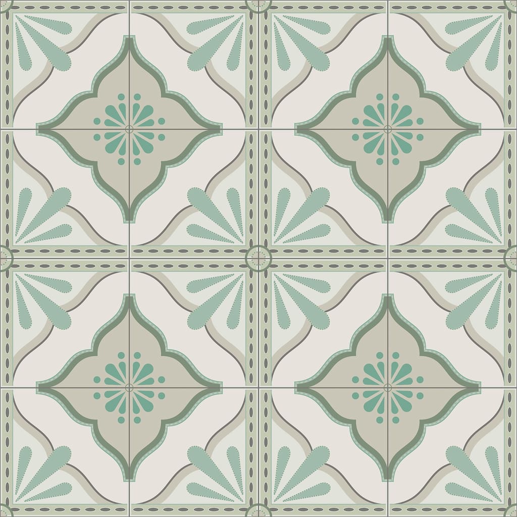 Transform Large Tile Green Peel & Stick Wallpaper