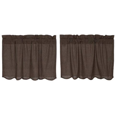 Primitive Kitchen Curtains Kettle Grove Plaid Tier Pair Rod Pocket